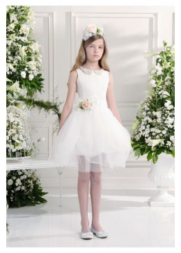 Les Gamins молочное нарядное платье для девочки 504455R